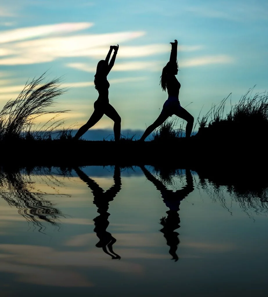 Reduce Stress - with Fitness 5 | eat move healthy exercise-women, yoga, silhouettes-1822476.jpg