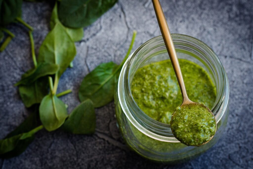 Zucchini Noodles with Pesto Sauce 3 | eat move healthy pesto-sauce-greens- sauce-4145935.jpg