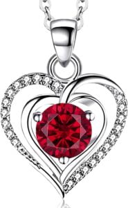 Riviko Heart Birthstone Pendant Necklace