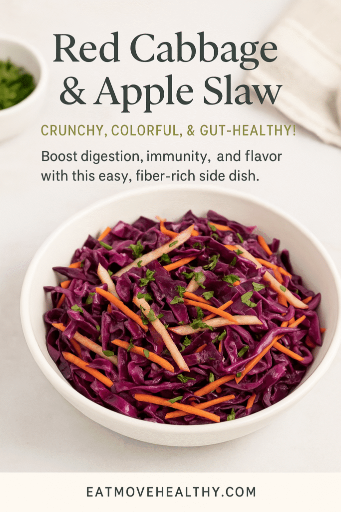 Red Cabbage and Apple Slaw: Boosts Your Health 1 | eat move healthy Red Cabbage and Apple Slaw Recipe