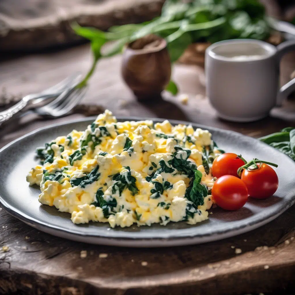 Cottage-Cheese-scrambled-Eggs-Spinach