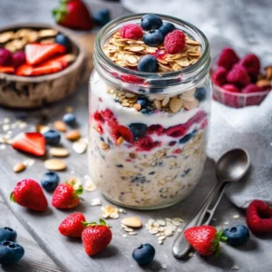 Well-being 55 | eat move healthy Overnight-Oats-with- Berries-and-Almonds