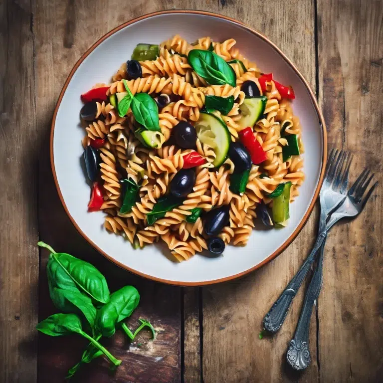 Red Lentil Pasta Salad with Vegetables 1 | eat move healthy red-lentil pasta-salad-with veggies